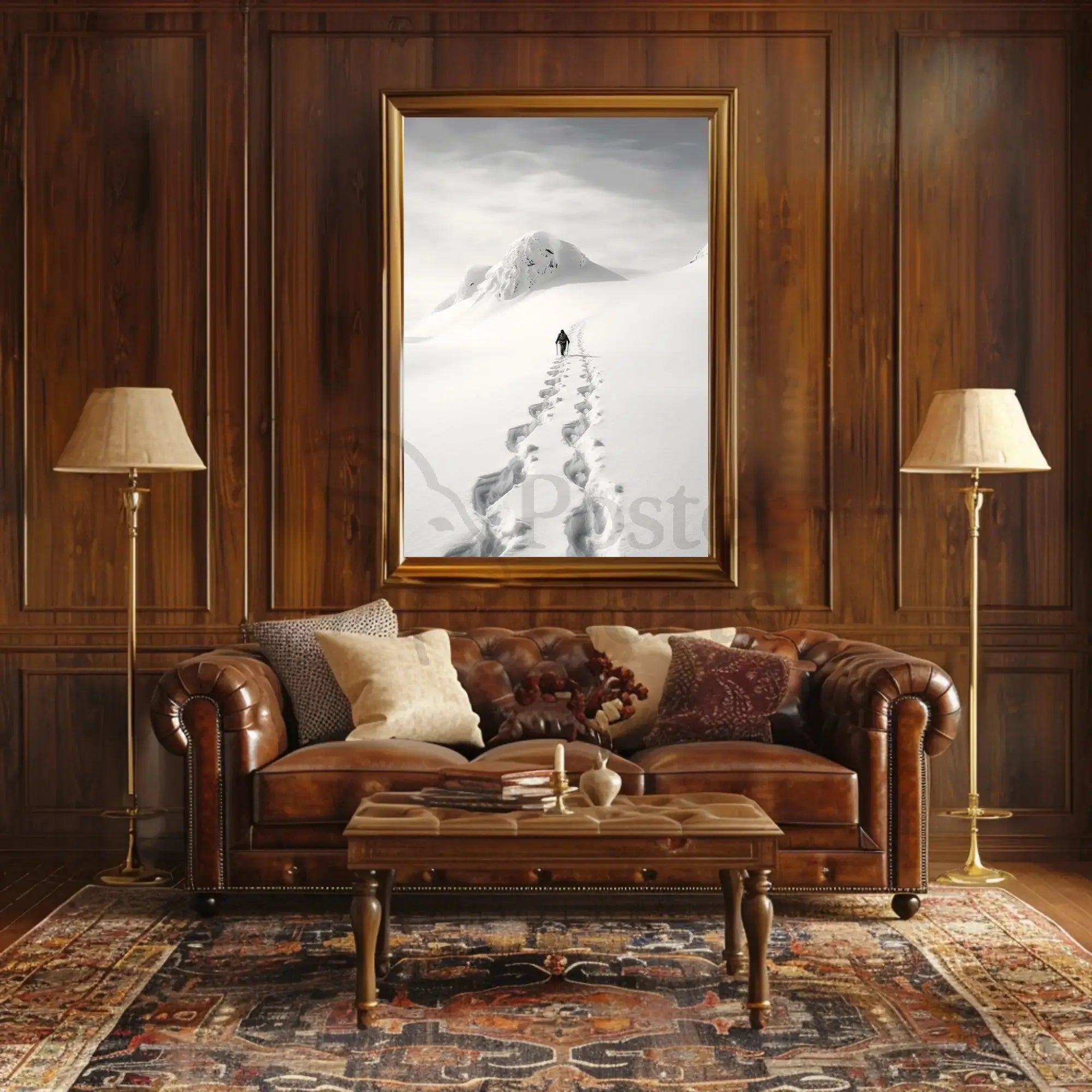 Lonely Trek Through Arctic Wilderness Travel Poster PosterGoat