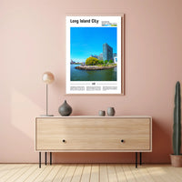 Long Island City Waterfront View Travel Poster PosterGoat