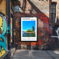 Long Island City Waterfront View Travel Poster PosterGoat