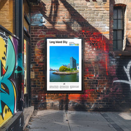 Long Island City Waterfront View Travel Poster PosterGoat