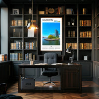 Long Island City Waterfront View Travel Poster PosterGoat