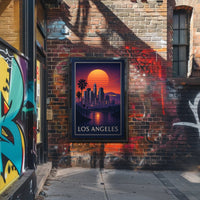 Los Angeles At Sunset Poster PosterGoat
