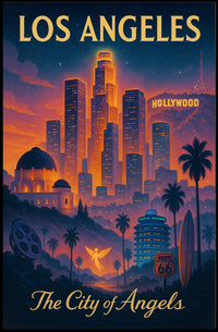 Los Angeles City of Angels Vintage Poster PosterGoat
