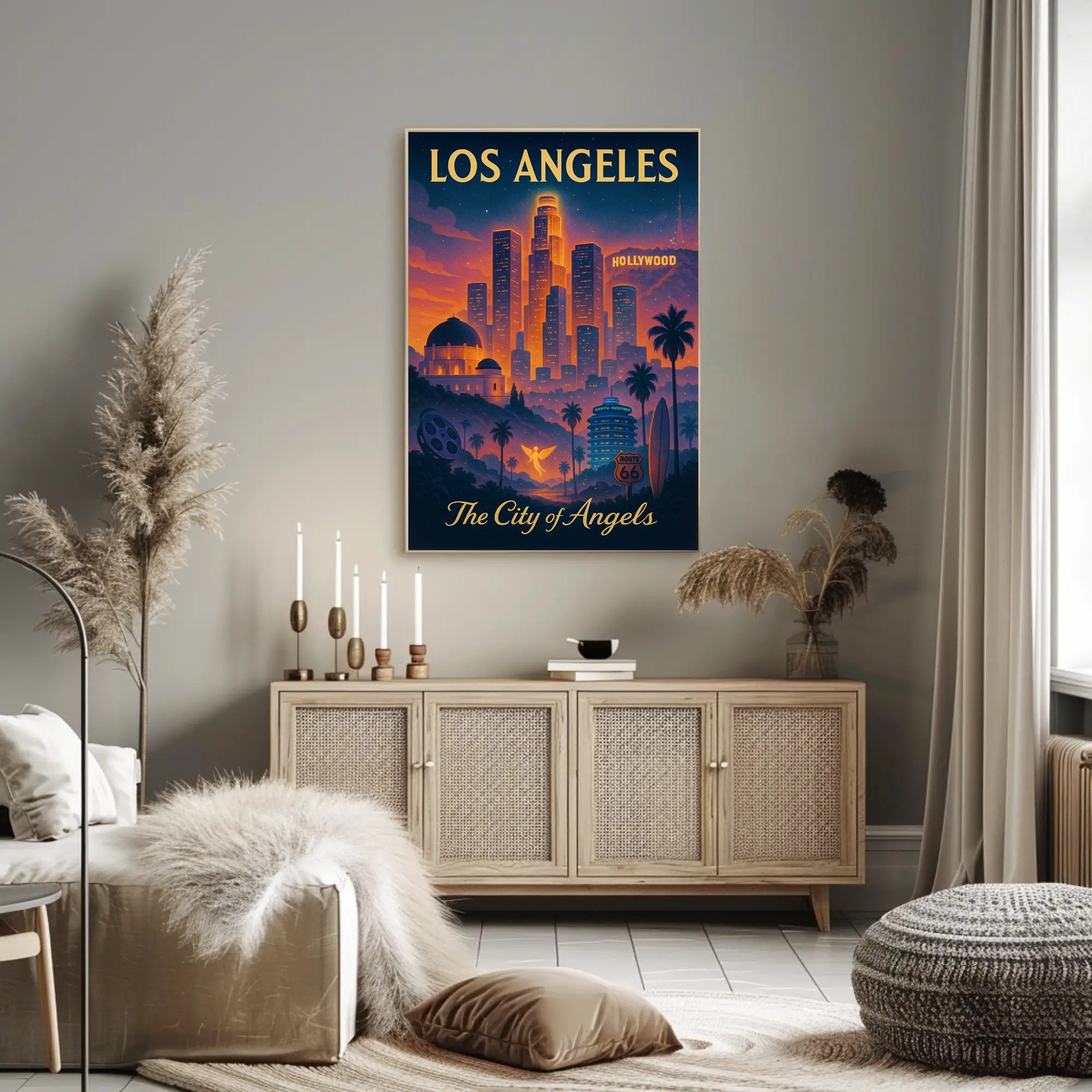 Los Angeles City of Angels Vintage Poster PosterGoat