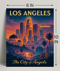 Los Angeles City of Angels Vintage Poster PosterGoat