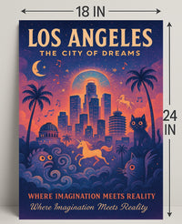 Los Angeles City of Dreams Poster Art Print PosterGoat