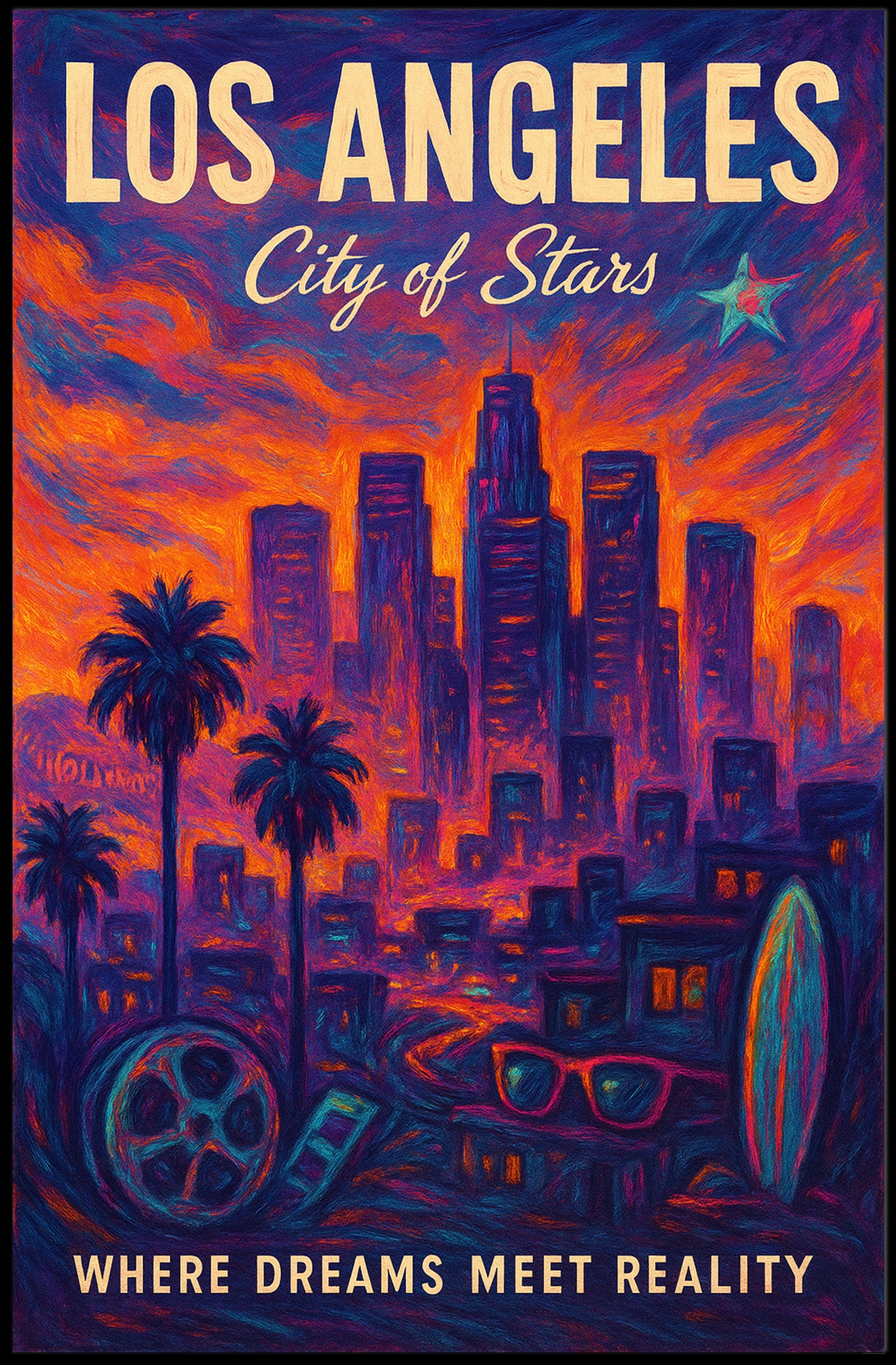 Los Angeles City of Stars Poster PosterGoat