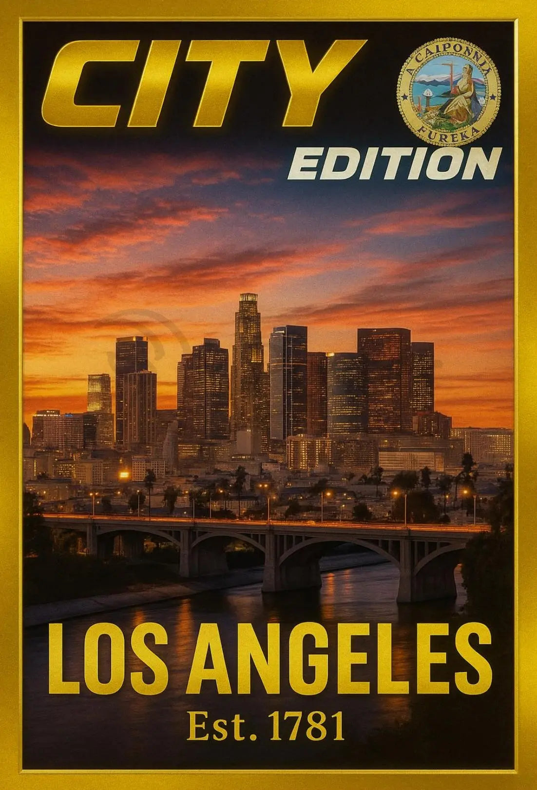 Los Angeles Skyline Elegance Travel Poster PosterGoat