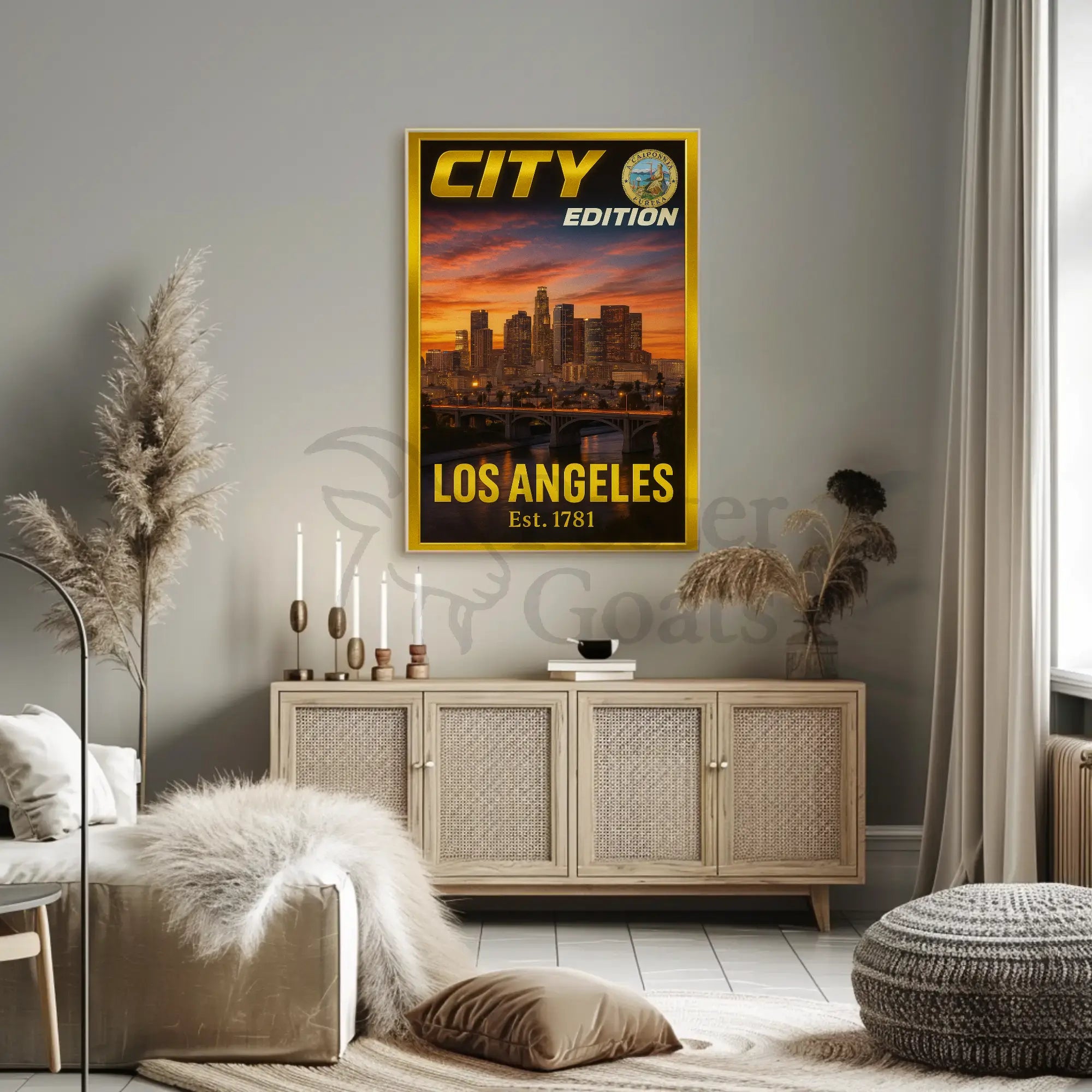Los Angeles Skyline Elegance Travel Poster PosterGoat