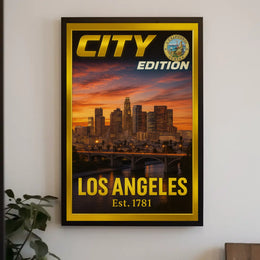 Los Angeles Skyline Elegance Travel Poster PosterGoat