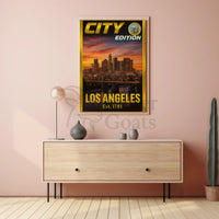 Los Angeles Skyline Elegance Travel Poster PosterGoat