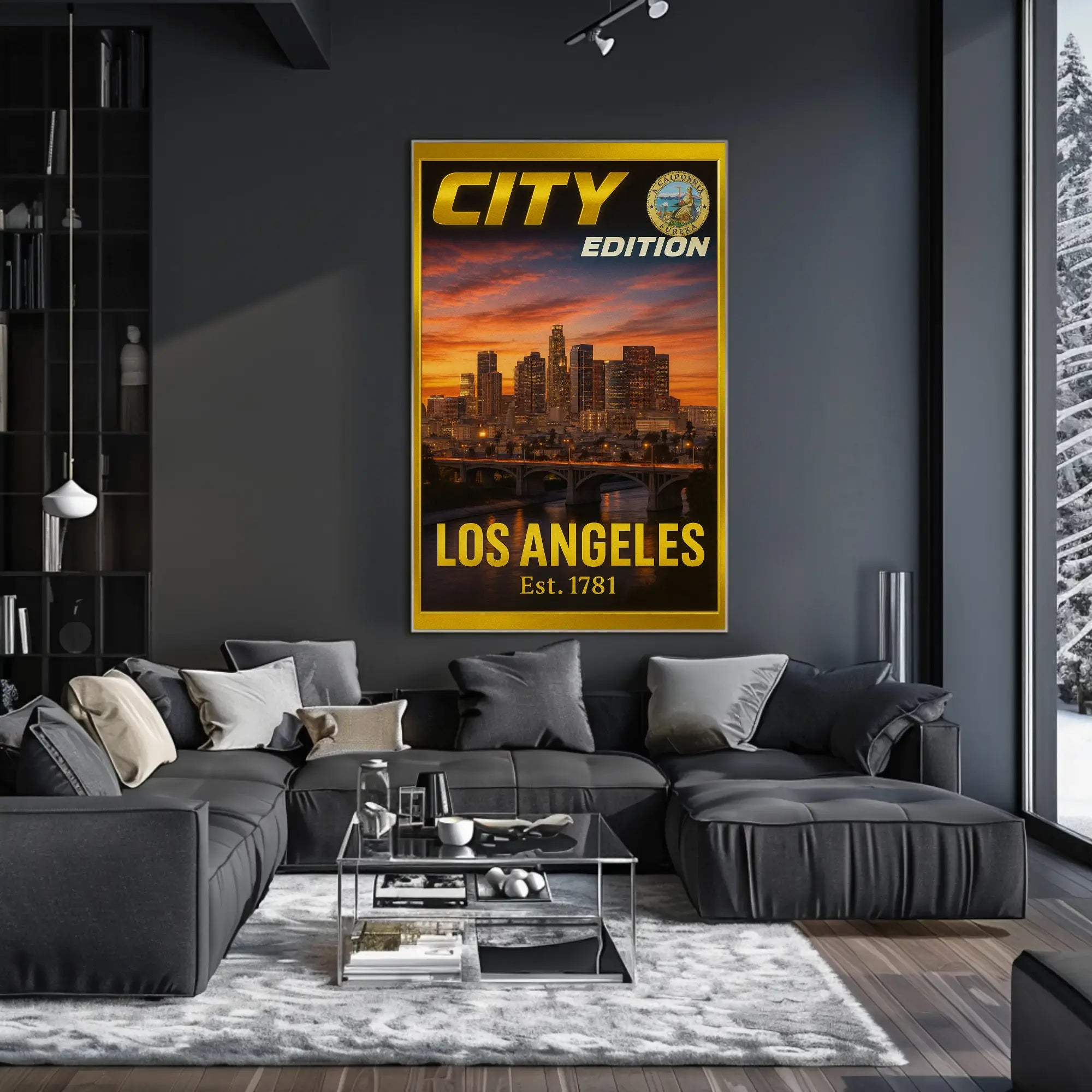 Los Angeles Skyline Elegance Travel Poster PosterGoat