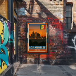 Los Angeles Sunset Retro Vintage Travel Poster PosterGoat