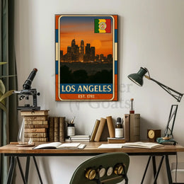 Los Angeles Sunset Retro Vintage Travel Poster PosterGoat