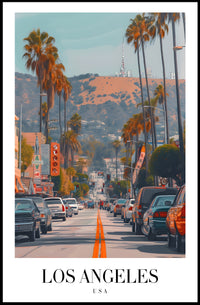 Los Angeles Vibrant City View in Urban or Cityscape Poster PosterGoat