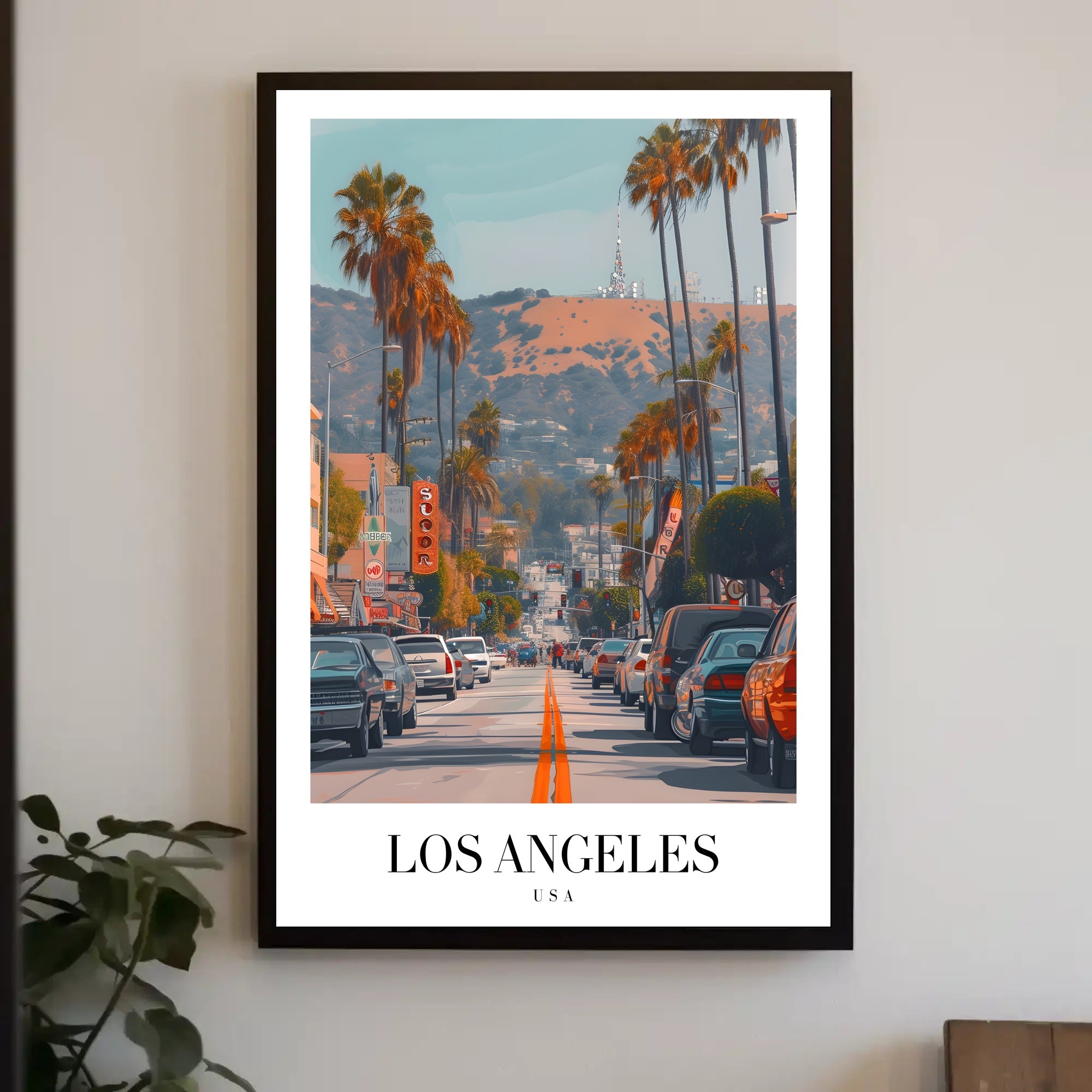 Los Angeles Vibrant City View in Urban or Cityscape Poster PosterGoat