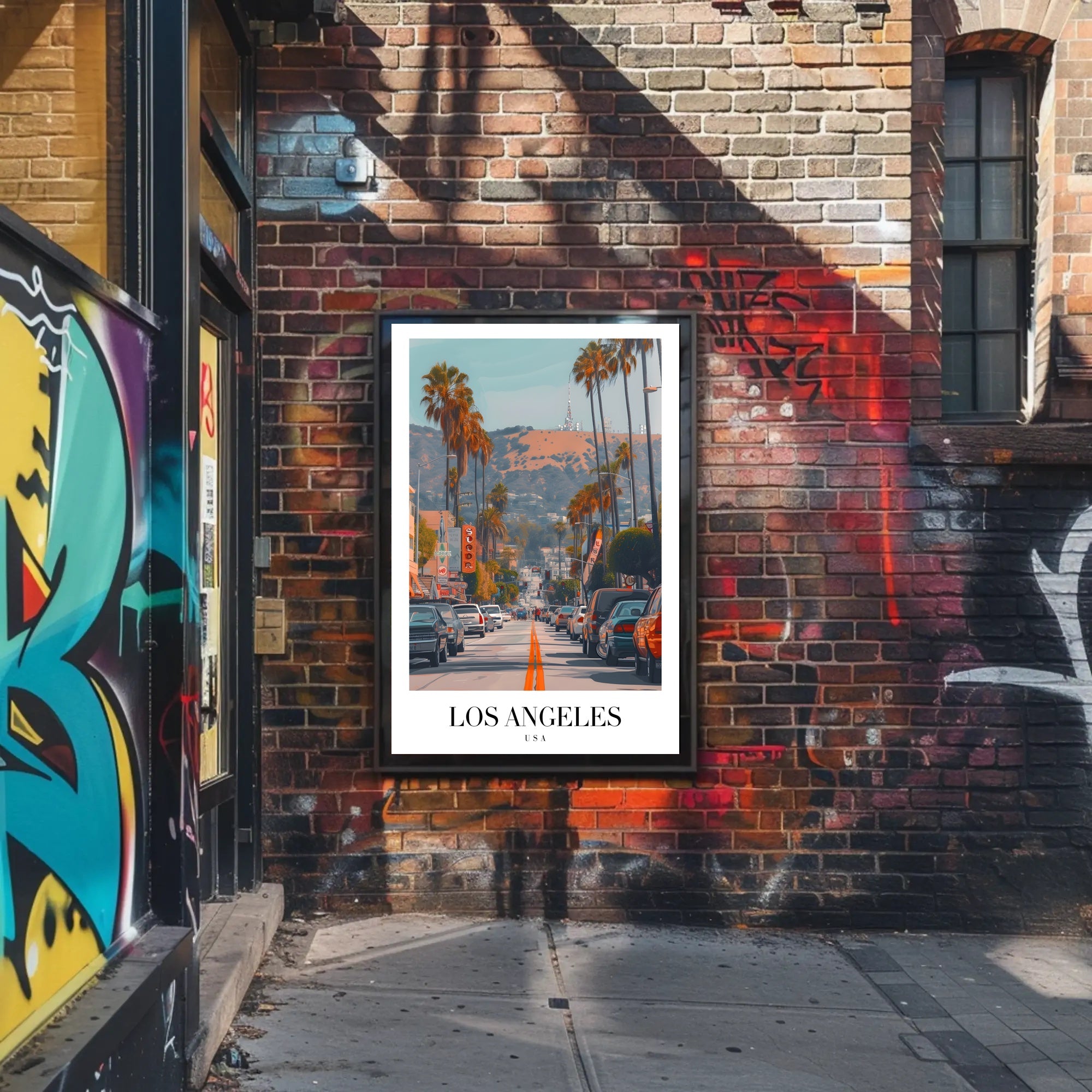 Los Angeles Vibrant City View in Urban or Cityscape Poster PosterGoat