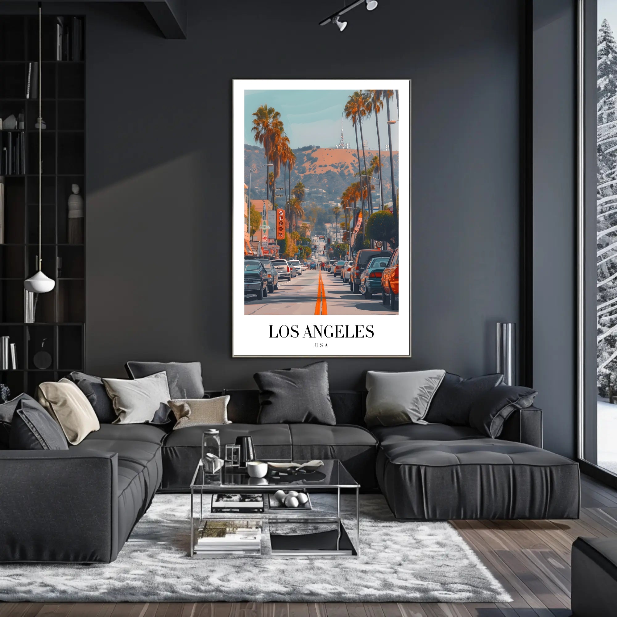 Los Angeles Vibrant City View in Urban or Cityscape Poster PosterGoat
