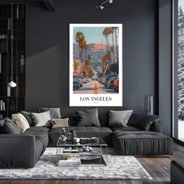 Los Angeles Vibrant City View in Urban or Cityscape Poster PosterGoat