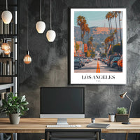 Los Angeles Vibrant City View in Urban or Cityscape Poster PosterGoat