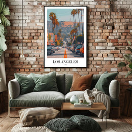 Los Angeles Vibrant City View in Urban or Cityscape Poster PosterGoat