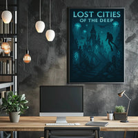 Lost Cities of the Deep Futuristic Sci-Fi Poster PosterGoat