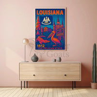 Louisiana 1812 Vintage Travel Poster PosterGoat