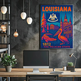 Louisiana 1812 Vintage Travel Poster PosterGoat