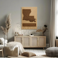 Louisiana Map Vintage Design Travel Poster PosterGoat