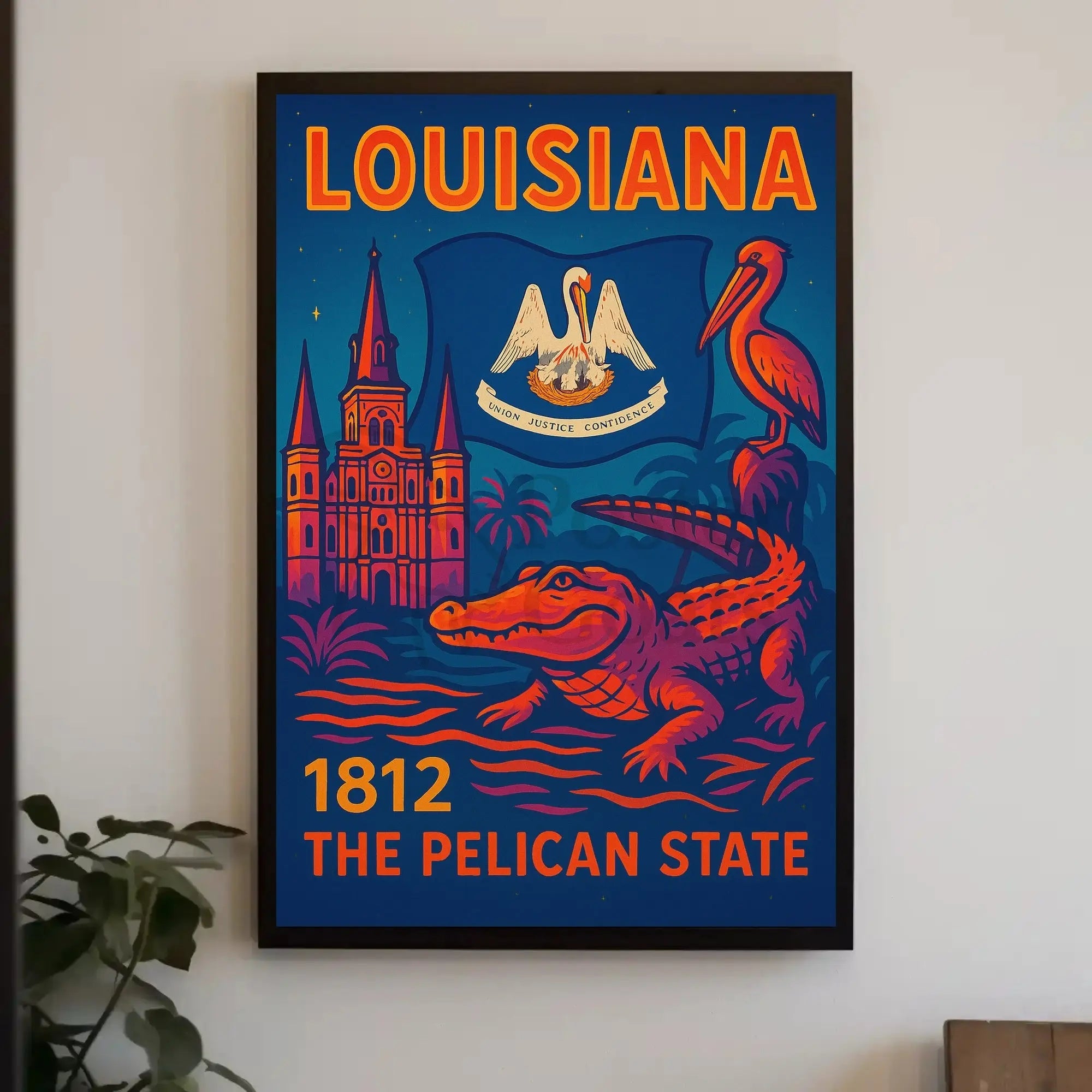 Louisiana Pelican State Vintage Cultural or Heritage Poster PosterGoat
