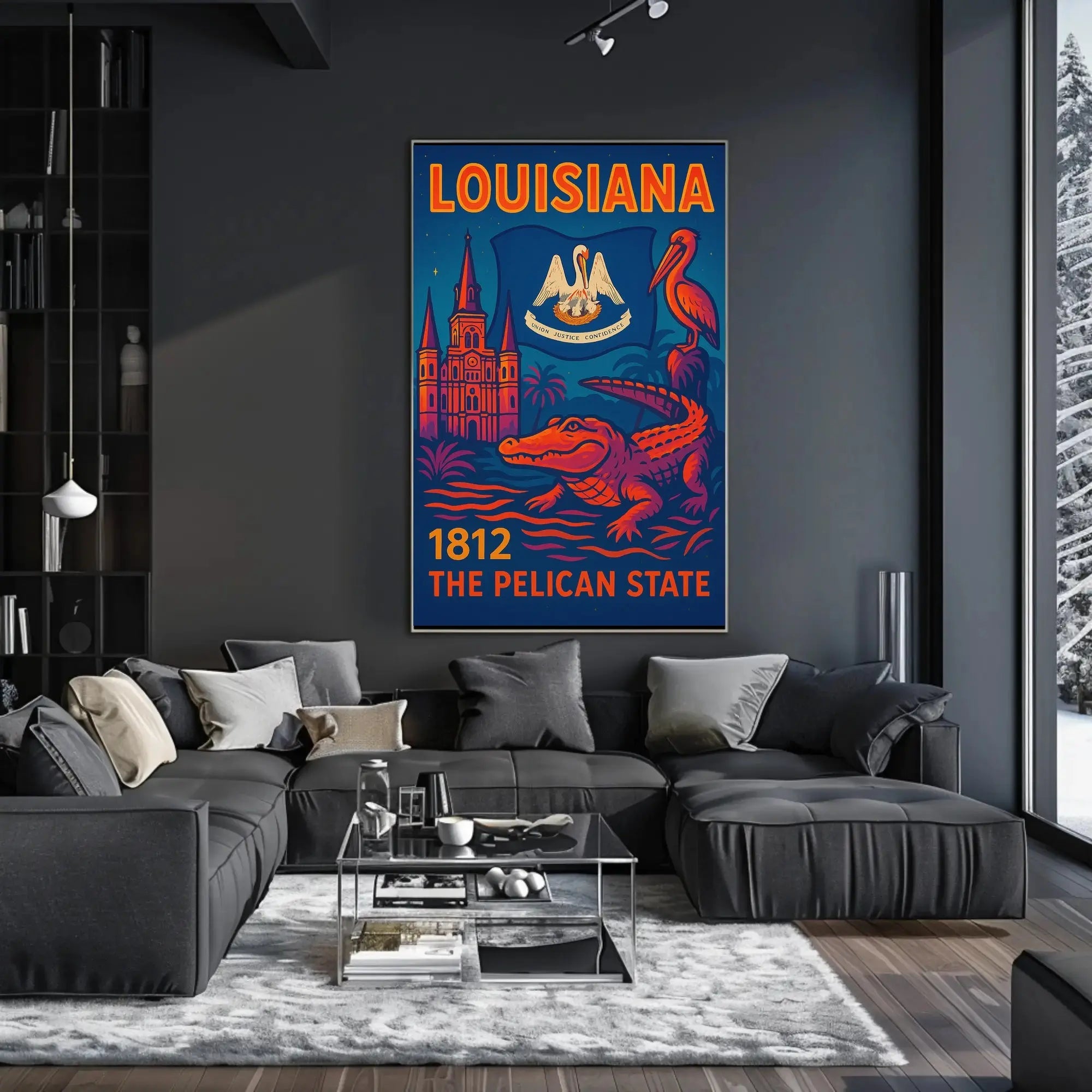 Louisiana Pelican State Vintage Cultural or Heritage Poster PosterGoat