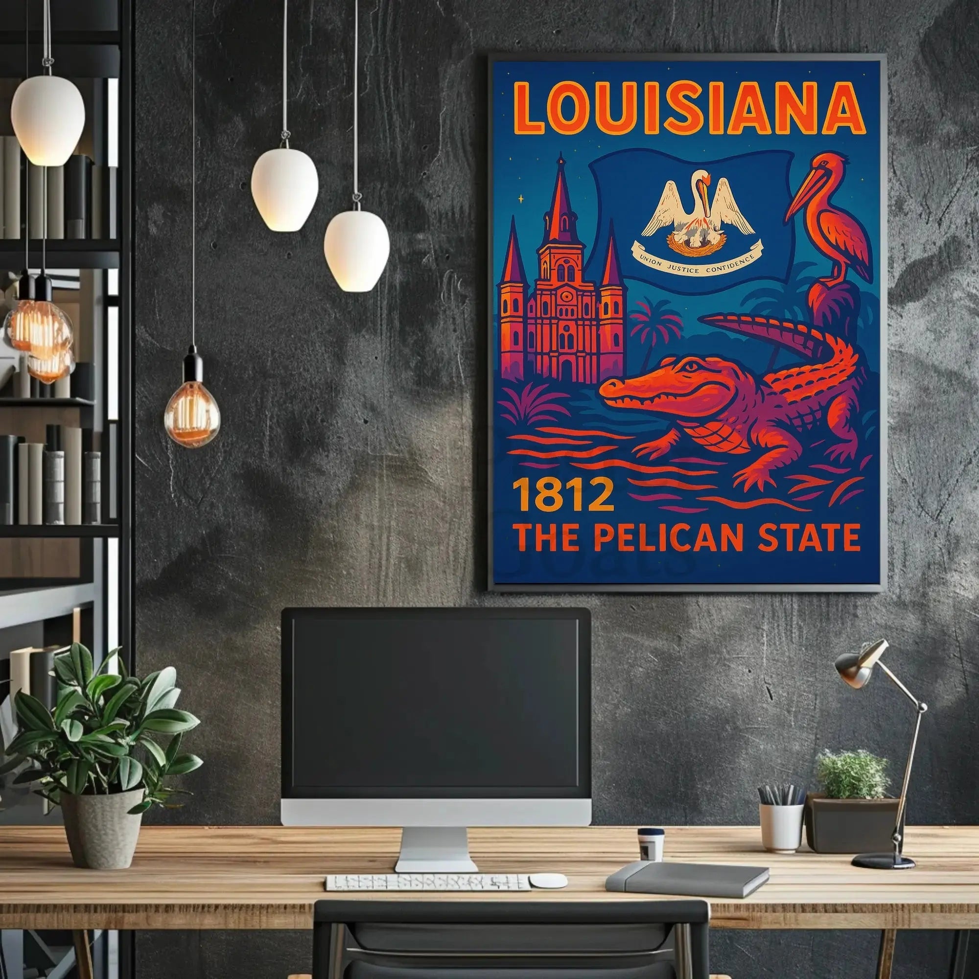 Louisiana Pelican State Vintage Cultural or Heritage Poster PosterGoat