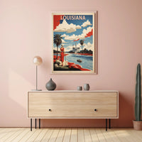 Louisiana Riverside View Vintage Travel Poster PosterGoat