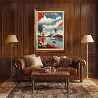 Louisiana Riverside View Vintage Travel Poster PosterGoat