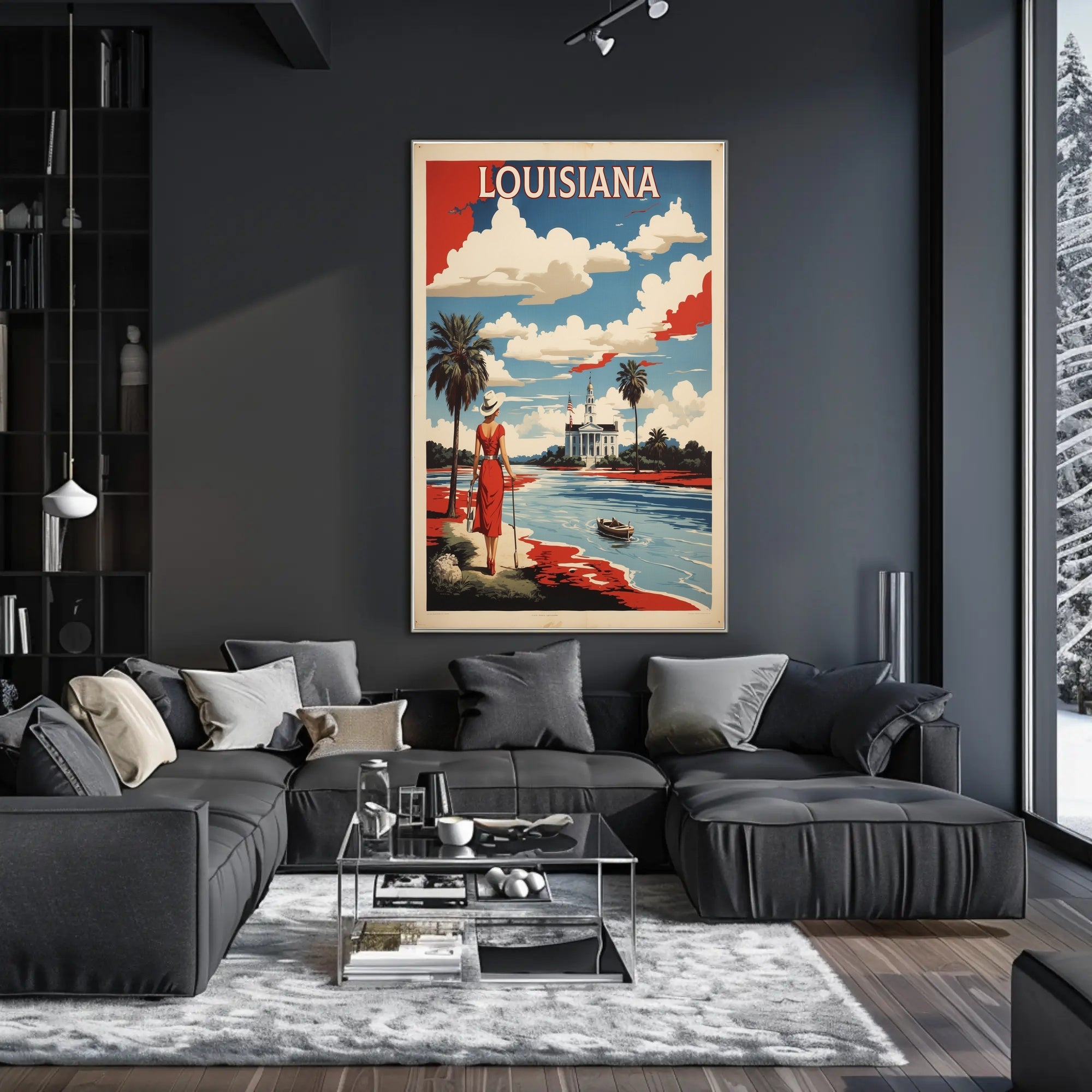 Louisiana Riverside View Vintage Travel Poster PosterGoat