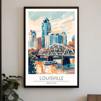 Louisville Cityscape Travel Poster PosterGoat