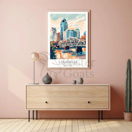 Louisville Cityscape Travel Poster PosterGoat