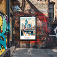 Louisville Cityscape Travel Poster PosterGoat