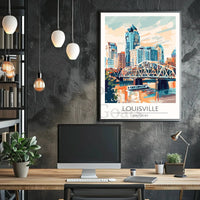 Louisville Cityscape Travel Poster PosterGoat