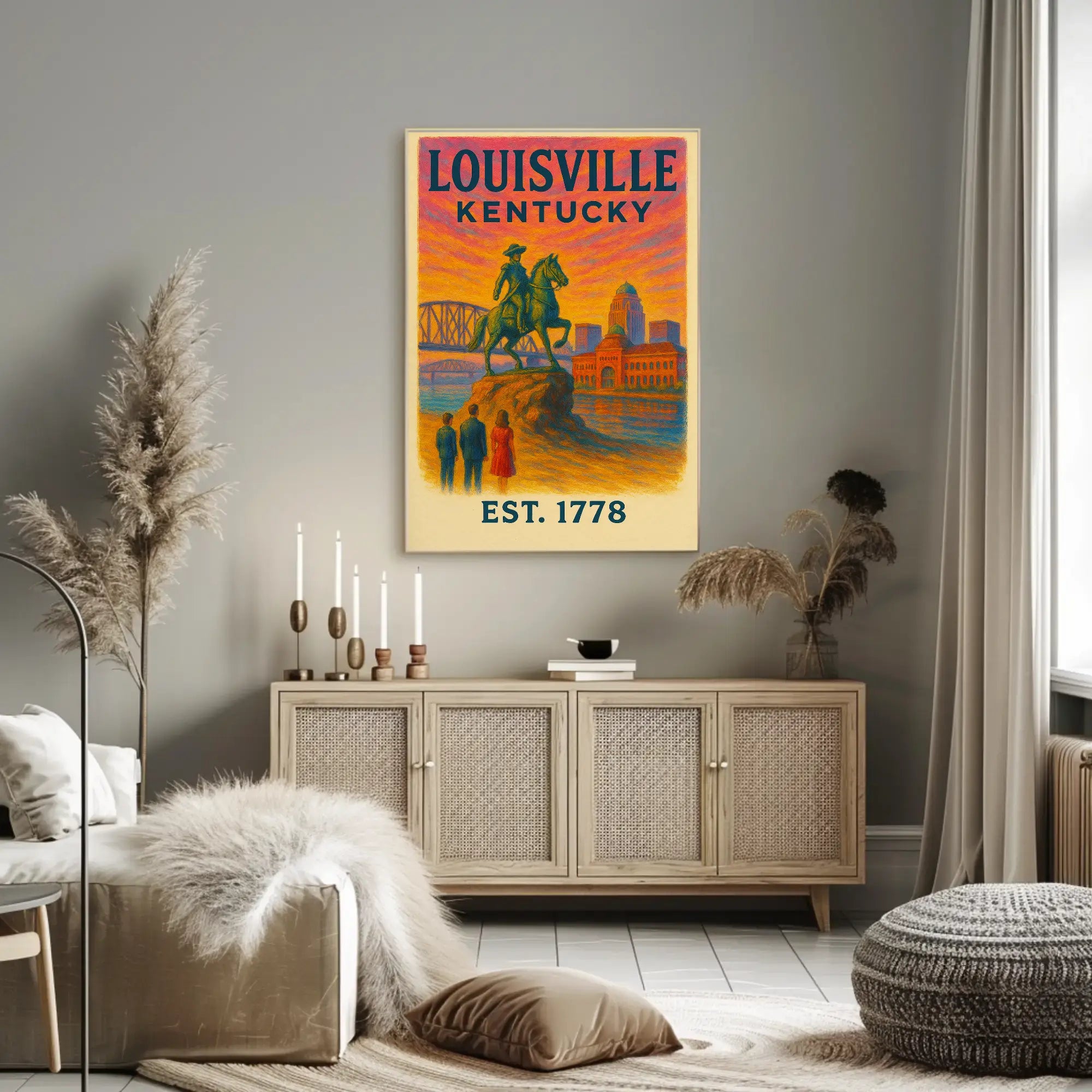 Louisville Kentucky Nostalgic Vintage Travel Poster PosterGoat