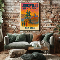 Louisville Kentucky Nostalgic Vintage Travel Poster PosterGoat