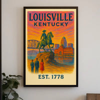 Louisville Kentucky Nostalgic Vintage Travel Poster PosterGoat