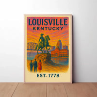 Louisville Kentucky Nostalgic Vintage Travel Poster PosterGoat