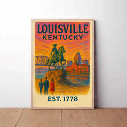 Louisville Kentucky Nostalgic Vintage Travel Poster PosterGoat