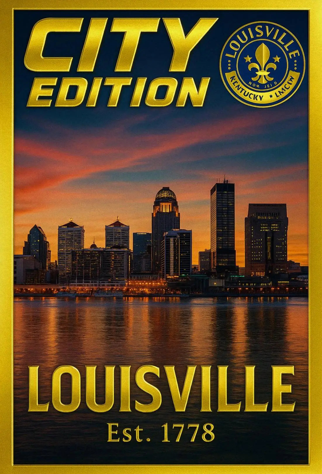 Louisville Skyline Elegance City Art Heritage Poster PosterGoat