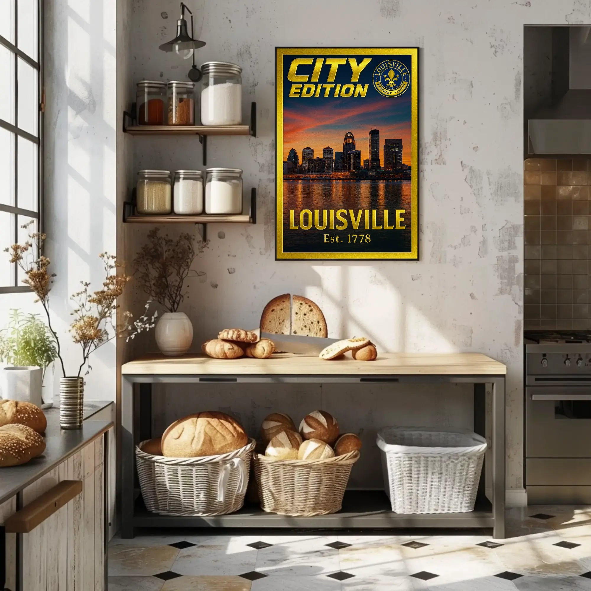 Louisville Skyline Elegance City Art Heritage Poster PosterGoat