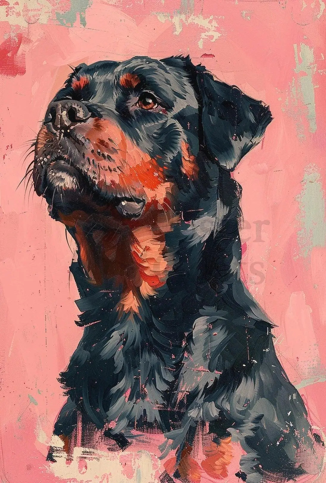 Loyal Rottweiler Modern Art Dog Breed Poster PosterGoat