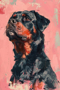 Loyal Rottweiler Modern Art Dog Breed Poster PosterGoat