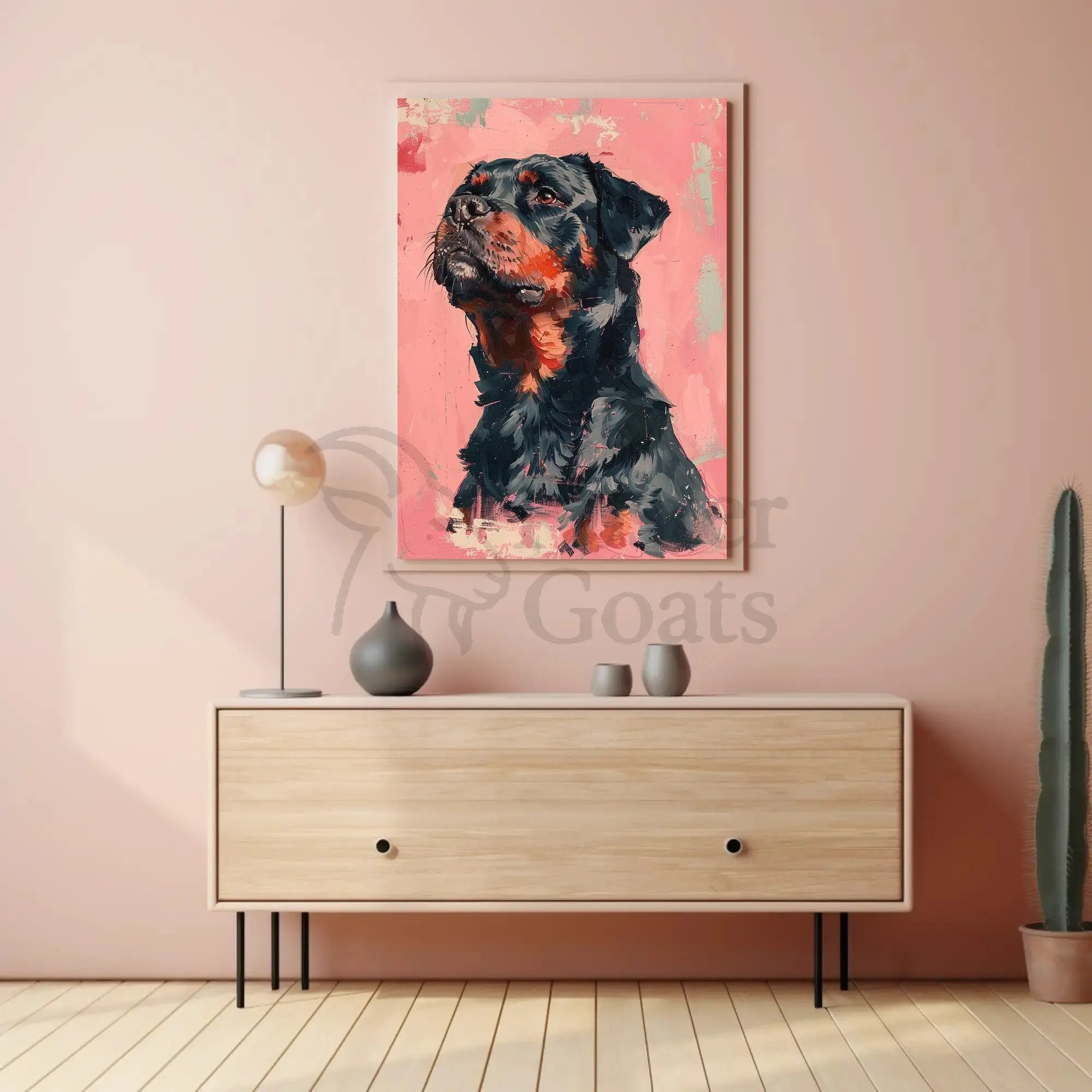 Loyal Rottweiler Modern Art Dog Breed Poster PosterGoat