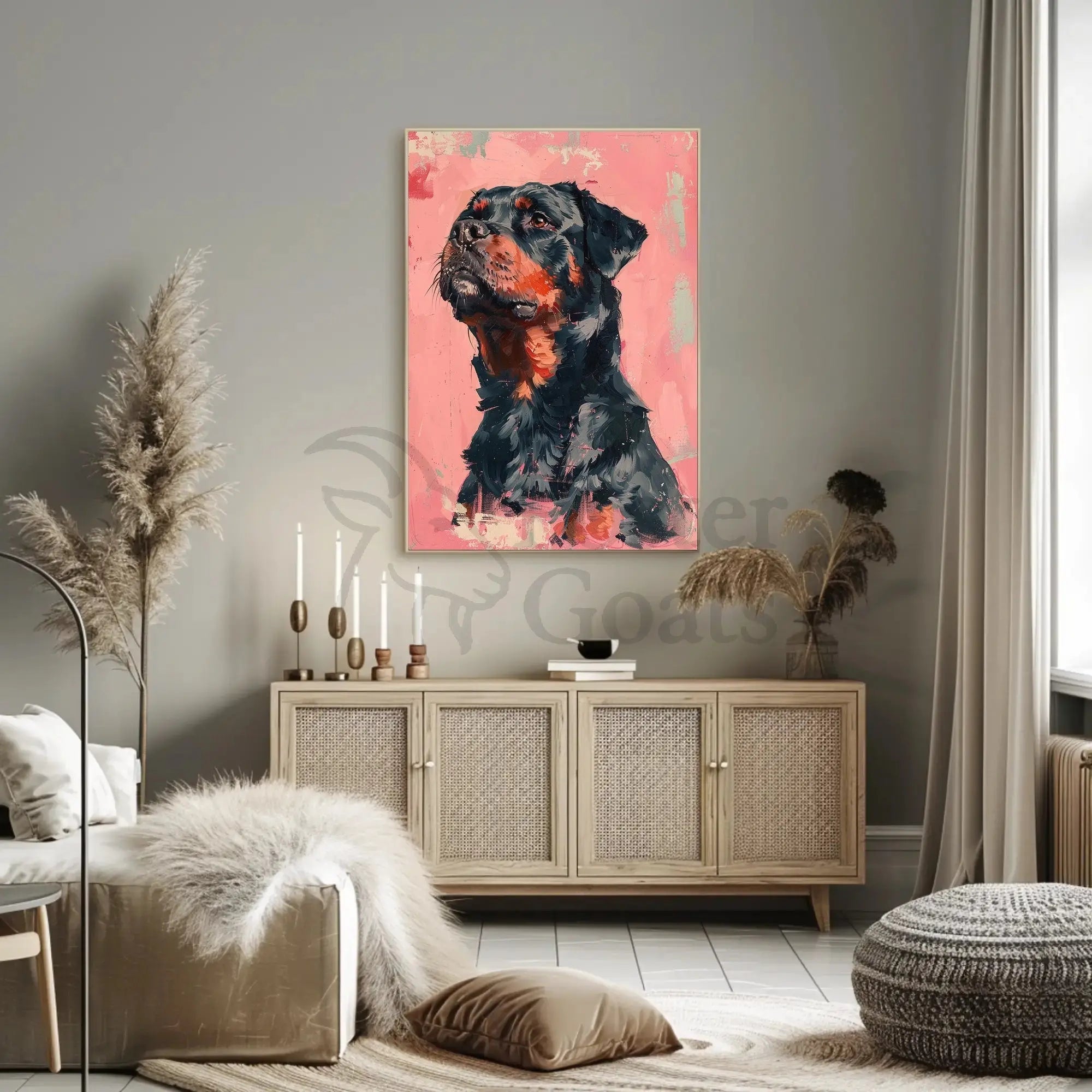 Loyal Rottweiler Modern Art Dog Breed Poster PosterGoat